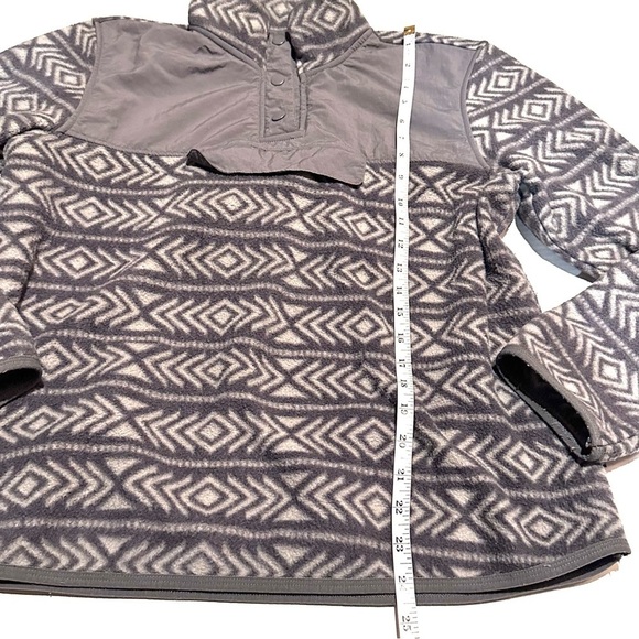 Sierra Designs Gray Geo Print Fleece Pullover Jacket Top Women's L Large - Picture 7 of 8